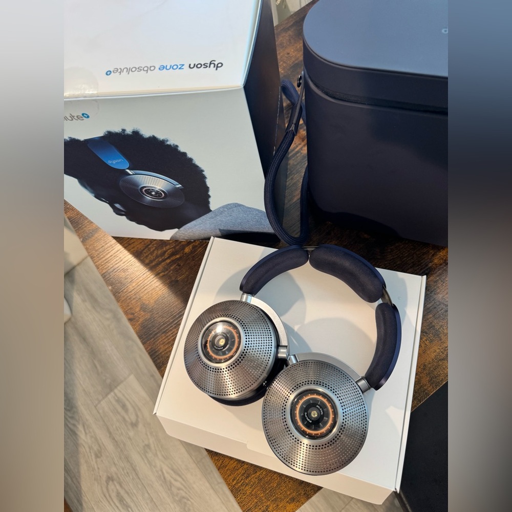Dyson Zone Silver and Dark Blue Headphones